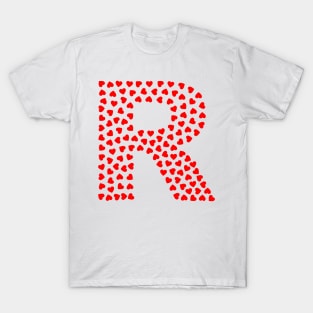 Letter R Heart Shape Initial T-Shirt